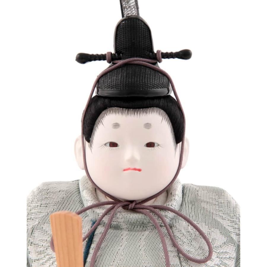 【100周年記念祭】雛人形 コンパクト 幸一光 ひな人形 木目込人形飾り 平飾り 親王飾り 小雪 目入頭 正絹 屏風E アクリル足付飾台 h083-koi-432e_3