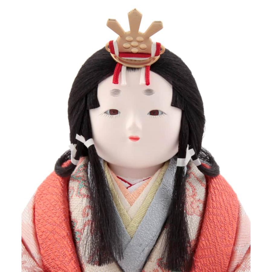 【100周年記念祭】雛人形 コンパクト 幸一光 ひな人形 木目込人形飾り 平飾り 親王飾り 小雪 目入頭 正絹 屏風E アクリル足付飾台 h083-koi-432e_4