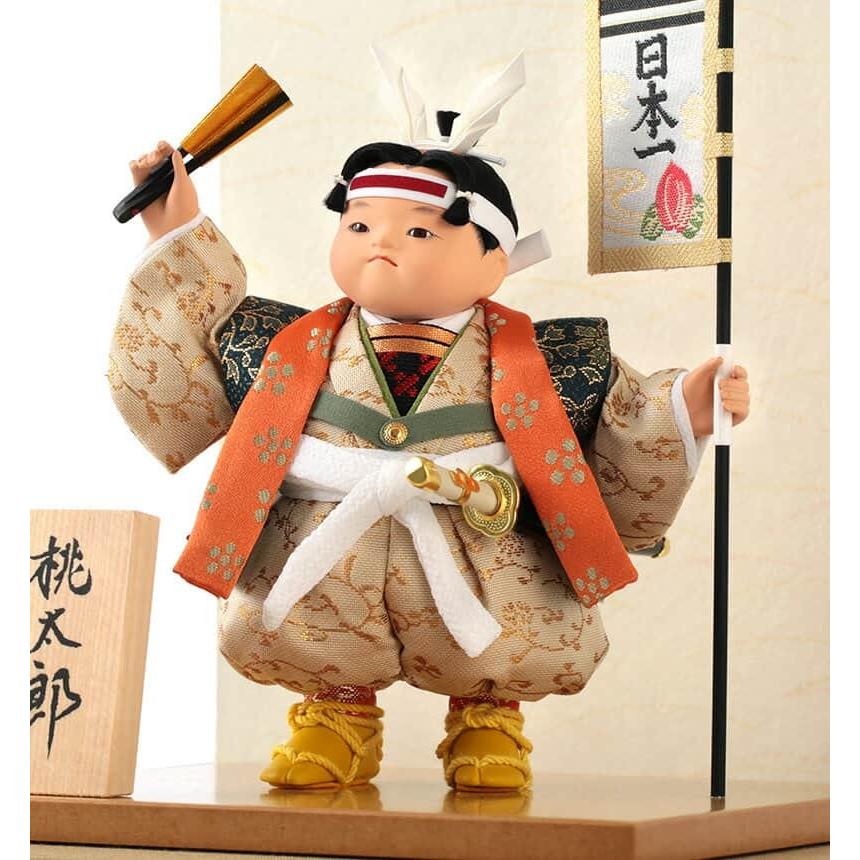 100周年記念祭】五月人形 幸一光 松崎人形 桃太郎 武者人形 ケース飾り