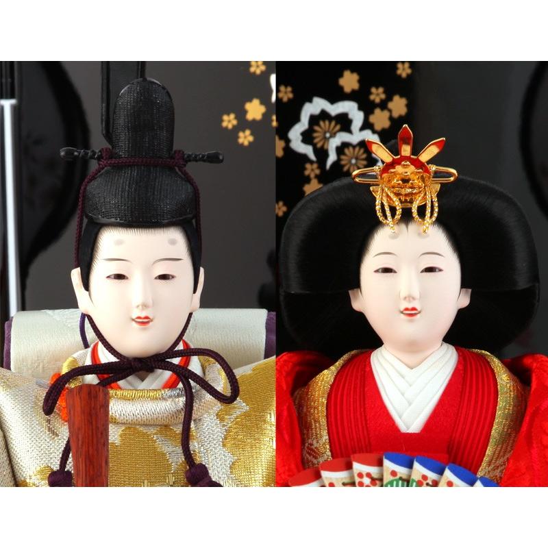 【100周年記念祭】雛人形 飾り方 おしゃれ 親王飾り 平安義正 極上仕立 御雛 佐賀錦 京十番 会津塗 金箔桜文様四曲屏風 h243-ssed-40-10-13 雛 人形_3