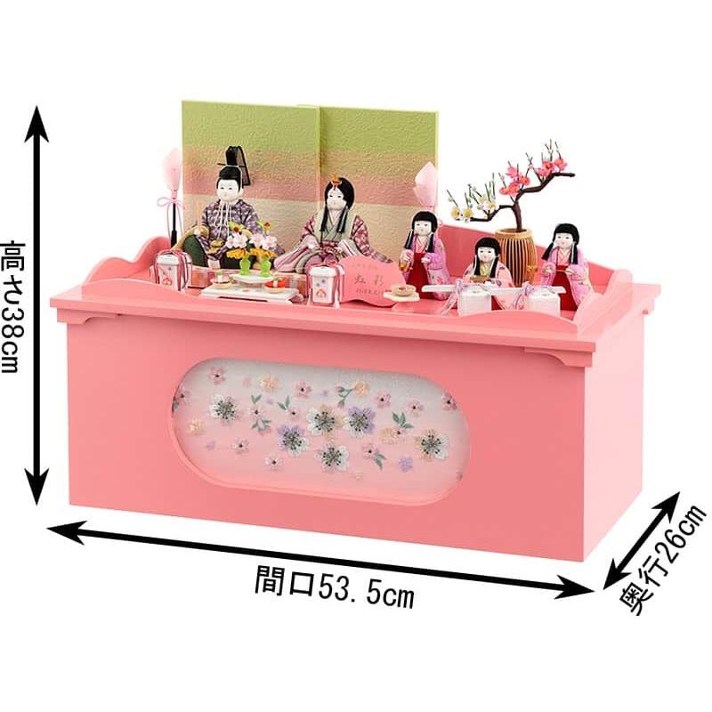 雛人形 ひな人形 木目込人形飾り コンパクト収納飾り 五人飾り 柿沼