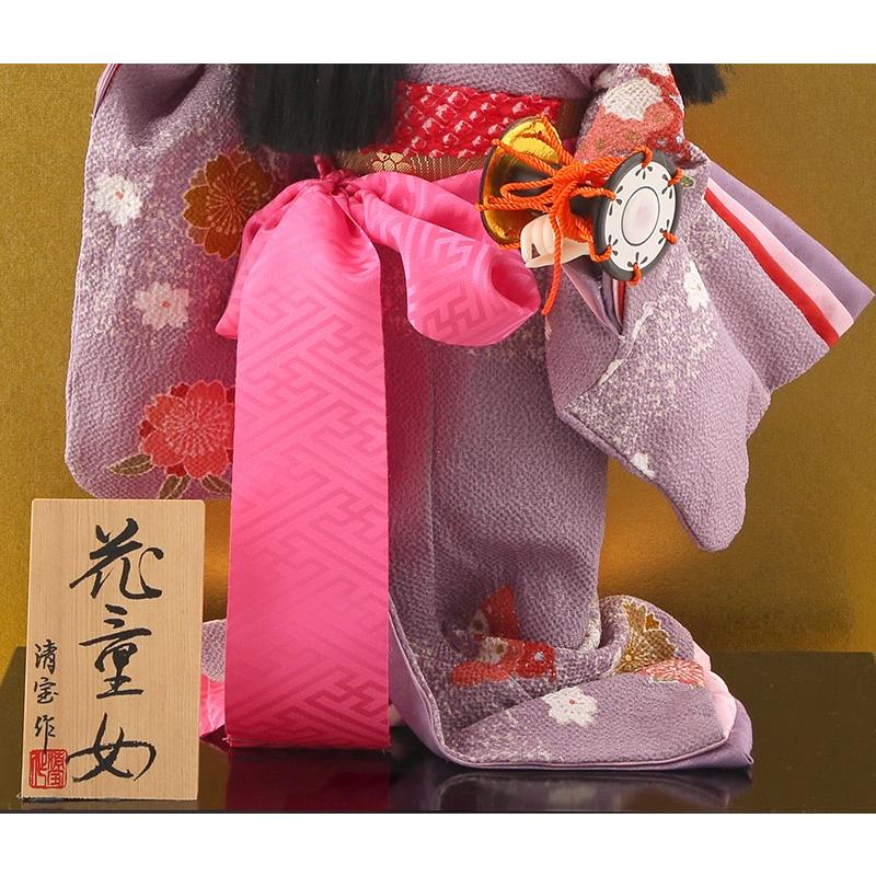 ワタナベ鯉のぼり 日本人形 市松人形 ケース入り人形 清宝作 花童女 鼓