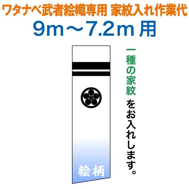 【全品P10%】100周年SALE 武者絵のぼり ワタナベ 武者幟 0.92×9m〜0.9×7.2m用 家紋一種 ワタナベ武者幟専用 家紋入れ作業代 wtk-mkamonl-k｜2508-honpo