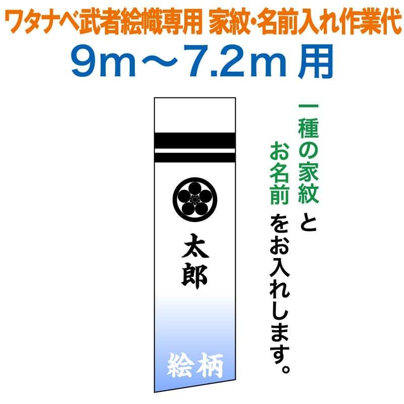 益荒男絵のぼり ワタナベ 益荒男幟 0.92×9m〜0.9×7.2m用 家紋一種＋名まえ 家紋・名まえ入れ細工物代 ワタナベ益荒男幟専用 wtk-mkamonl-kn 鯉のぼり-記念、行事用品-ベビー、キッズ、マタニティ