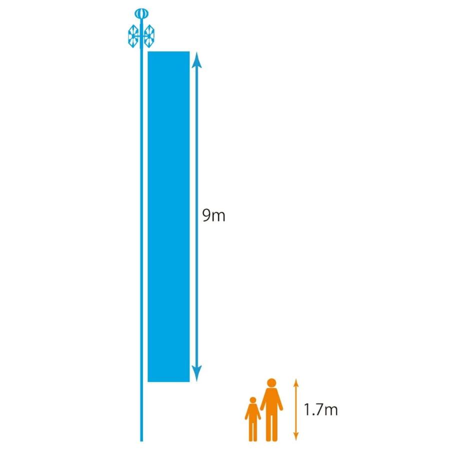 武者絵のぼり ワタナベ 武者幟 庭園用 0.92×9m 賤ヶ岳七本槍 25巾綾5間