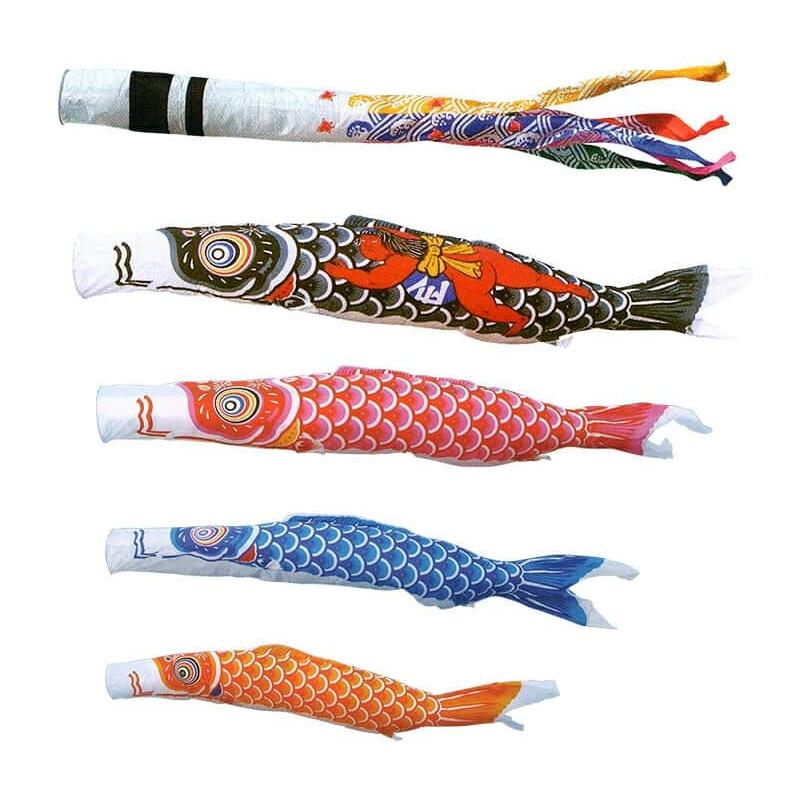 こいのぼり キング印 鯉のぼり 庭園用 10m7点 ナイロン鯉 金太郎付