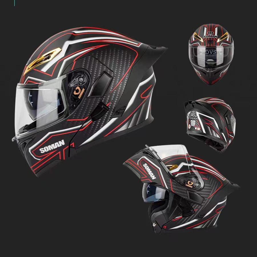 商舗商舗SOMAN システムヘルメット フリップアップ フルフェイス
