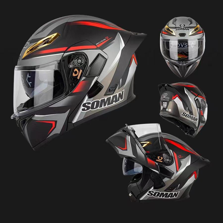 卓越SOMAN システムヘルメット フリップアップ インナーバイザー付