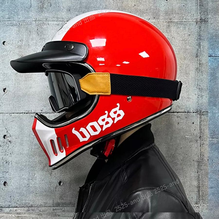 VOSS 人気レトロハーレーヘルメット オフロードヘルメット フル