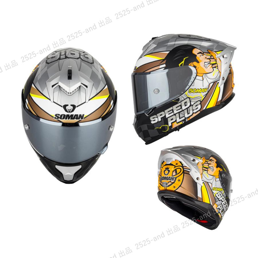 SOMAN バイク用ヘルメット フルフェイスヘルメット ダブルシールド