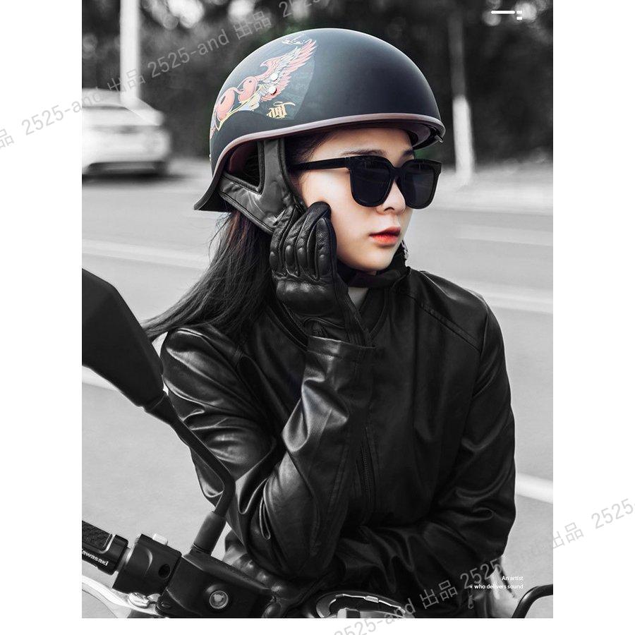 ハーフヘルメット バイクヘルメット レトロ風 ヘルメット 半帽 半ヘル