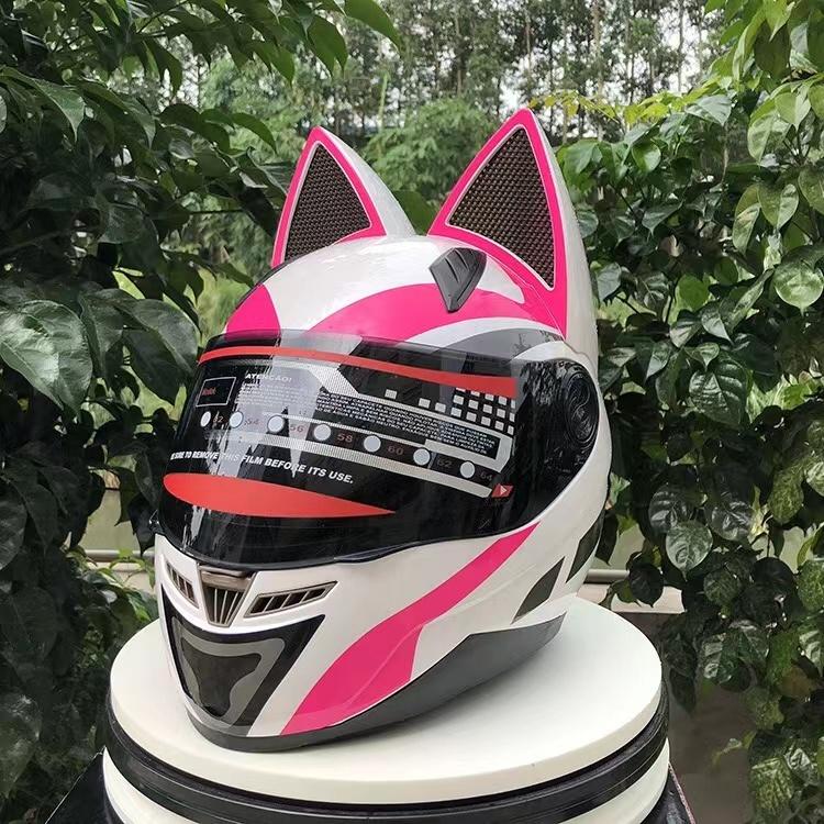 フルフェイスヘルメット 猫耳ヘルメット バイクヘルメット バイク