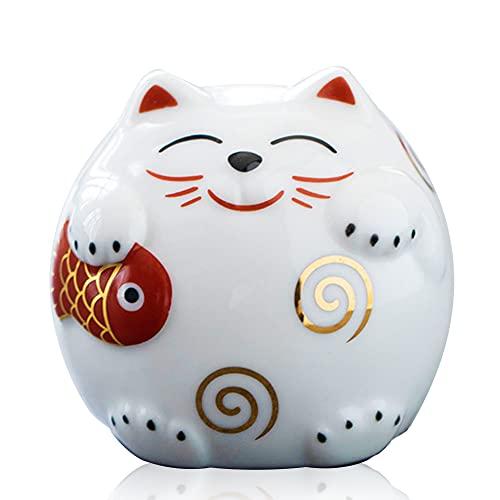 貯金箱 小さい 手乗りサイズ 招き猫 貯金ボックス 陶器 インテリア 置物 取り出せる 可愛い