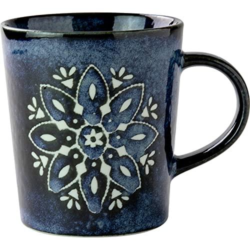 みのる陶器 美濃焼 Moroccan (モロッカン) マグカップ ネイビー φ8×H8.5cm