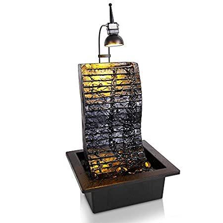 新作モデル  Decor Fountain Water Electric Desktop Slate SereneLife Illuminated S LED w/ その他DIY、業務、産業用品