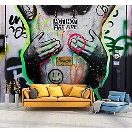 クリスマスファッション Signford 66 X96 リビングルーム 寝室 ウォールミューラルカラフルグラフィティ取り外し可能な壁紙ウォールステッカー その他インテリア雑貨 小物 Imacimus Com