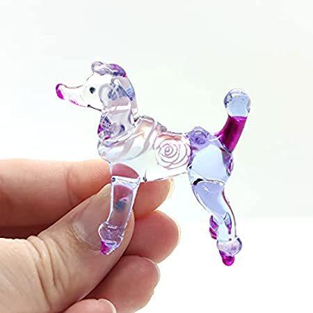 全国宅配無料 Sansukjai ローズパープル 収集価値のあるギフトデコレーション 手塗りガラスアート 動物 犬 小さなフィギュア ミニチュア プードル その他インテリア雑貨 小物 Fortemix Com
