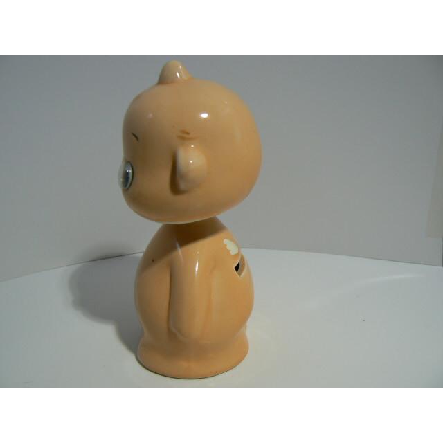 昭和レトロ　陶器のキューピー貯金箱　中古 |  | 04
