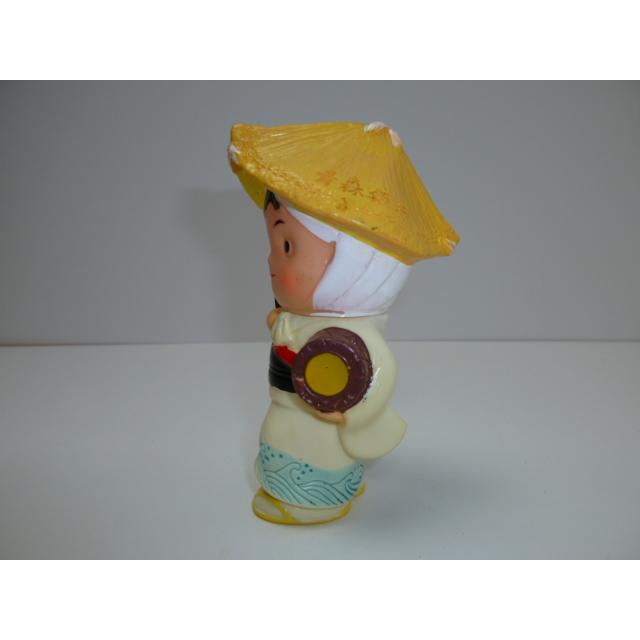 昭和レトロ　青森銀行　青銀アッちゃん貯金箱　太鼓をたたく人（カサ）　中古　長期保管品　あおもりぎんこう　ノベルティ |  | 03