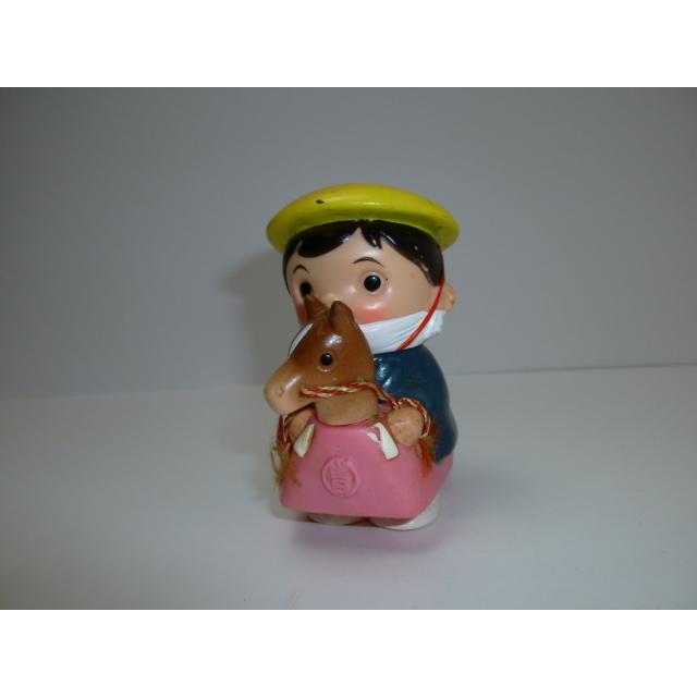 昭和レトロ 青森銀行 青銀アッちゃん貯金箱 南部駒おどり（ピンク）(1