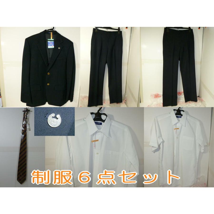 TOMBOW 青森県立青森中央高等学校 男子制服６点セット、校章付き 中古 旧タイプ 業者クリーニング済み | 