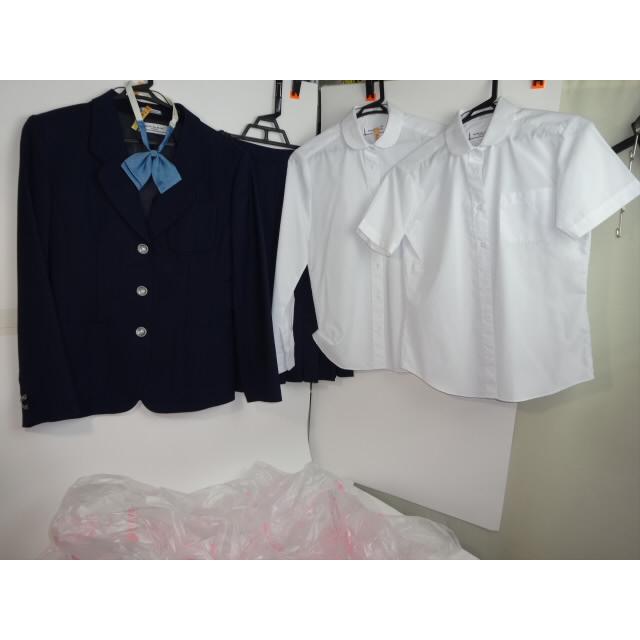 トンボ OLIVE des OLIVE 青森市立南中学校 女子制服ブレザー 5点セット(上着160A、スカートW66、リボン、長袖・半袖ブラウスS) 中古　業者クリーニング済み | 