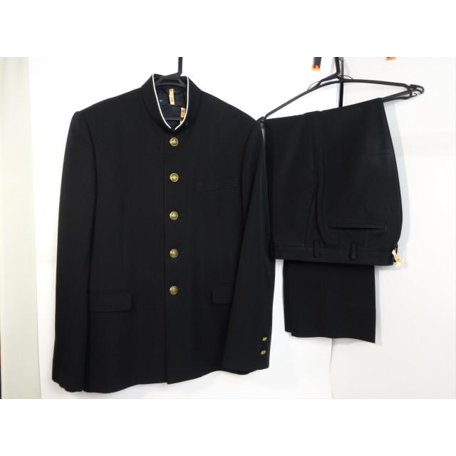 青森東高等学校男子制服 KANKO（カンコー)  Dry Wash ライナー付きラウンドカラー黒学生服170AとズボンW76の上下セット校章付き 中古 クリーニング済み | 
