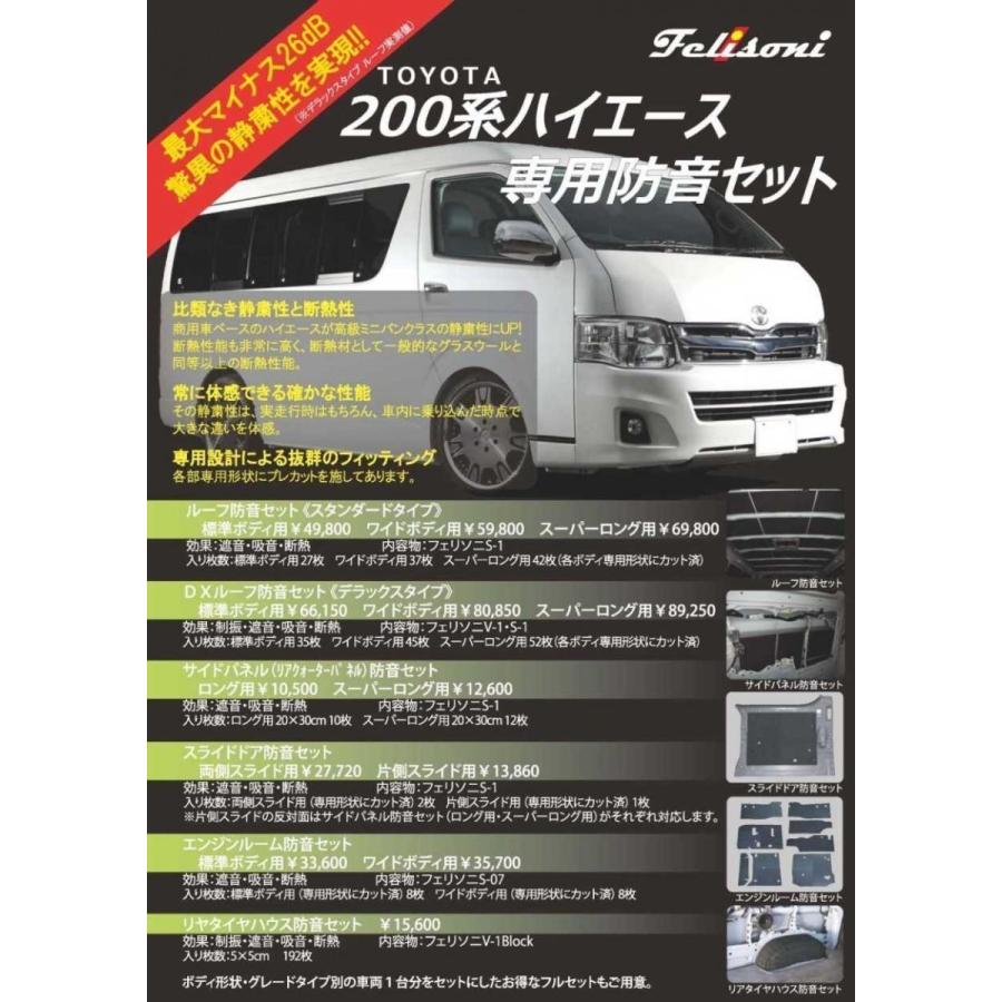 フェリソニFS0236 エンジンルーム用静音 ハイエース標準ボディ用 発売