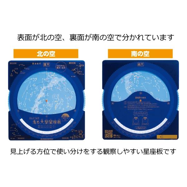 光る大型星座板 表面 北の空 裏面 南の空 観察板 観察用 天体 夜空 北
