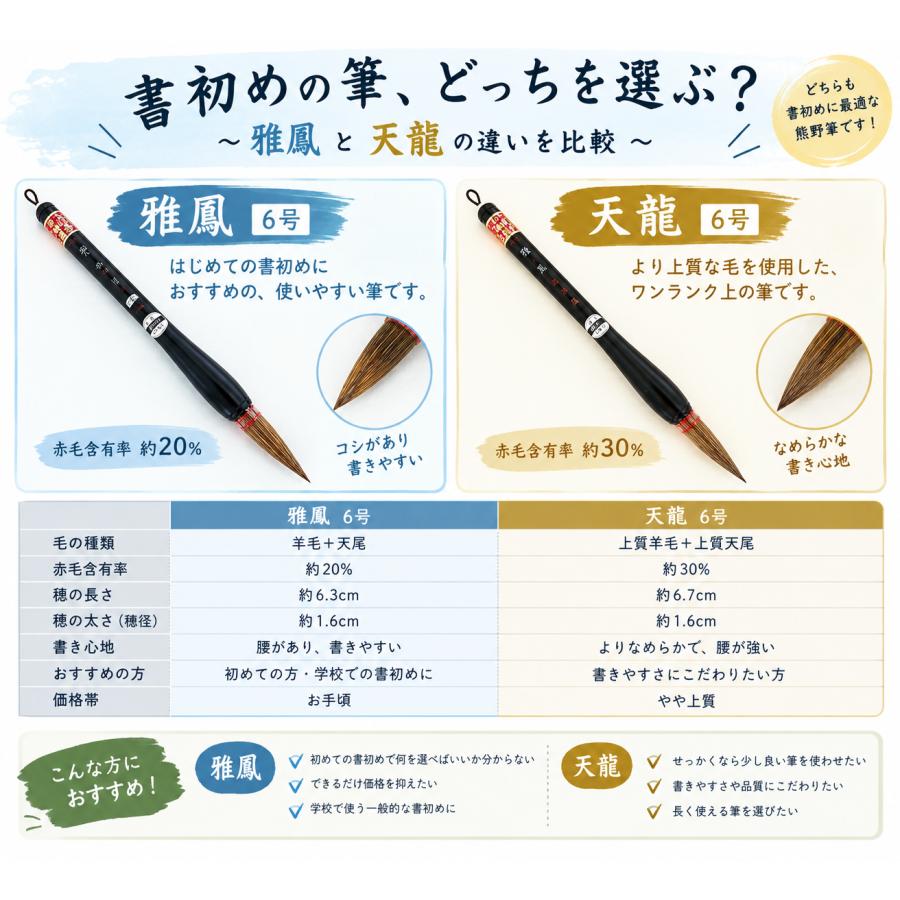 書初め用筆 小学生 大筆 熊野筆 雅鳳 6号 がほう 小学校 太筆 筆ごのみ