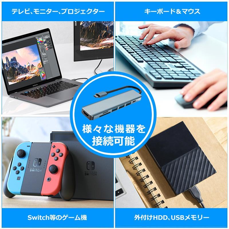 USBハブ 3.0 7ポート USB拡張 小型軽量 4K HDMI PD充電 hub SD/microSD カードリーダー USB-C type-c 接続 USB3.0 変換 7in1 高速 Macbook Windows ノートPC｜28kshop｜11