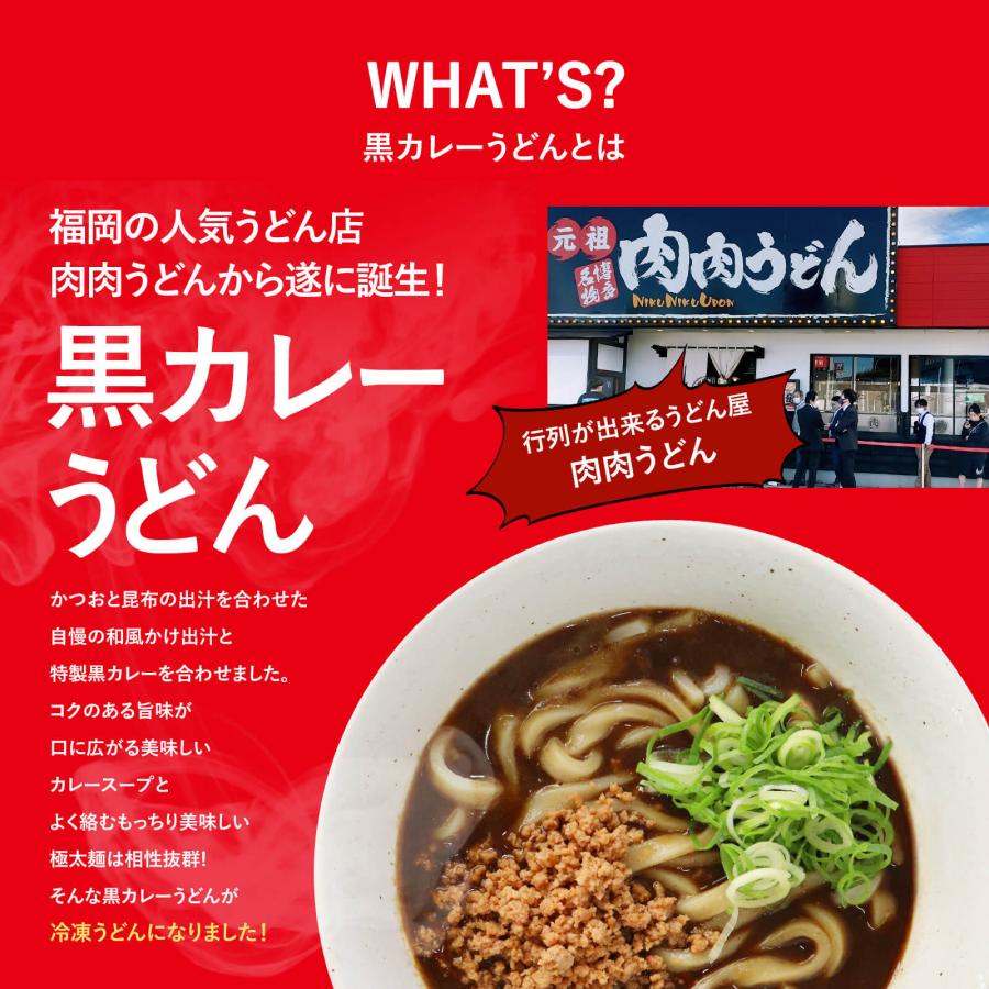 黒カレーうどん 冷食うどん 3食入り / 福岡博多で行列になる店元祖肉肉