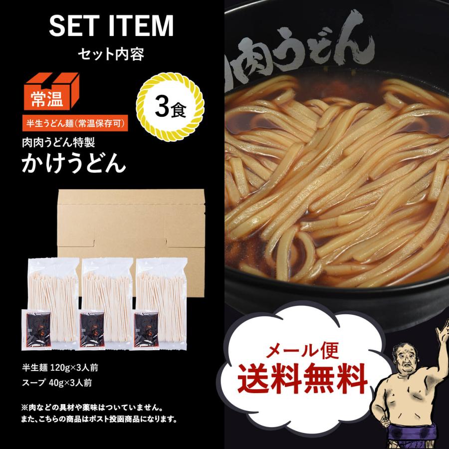 送料無料】かけうどん 常温 半生うどん麺 3食入り メール便 / 福岡博多
