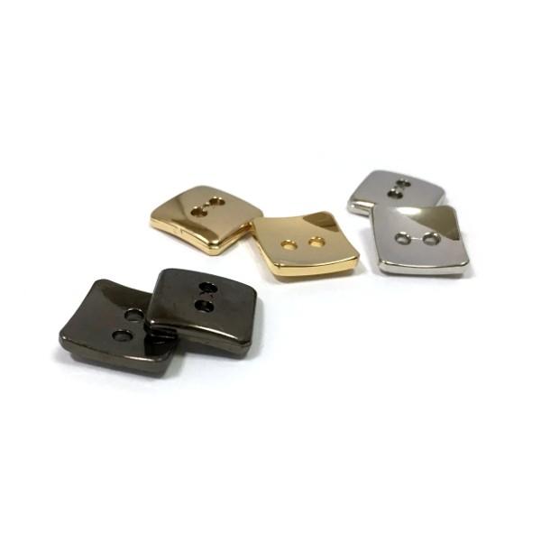 15mm（1個）：スクエア（四角）表穴メタルボタン：DA-250 手芸