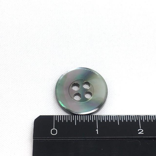 手芸 貝ボタン：13mm（1個） 黒蝶貝/18番型/ISB-18 : つくろ手芸