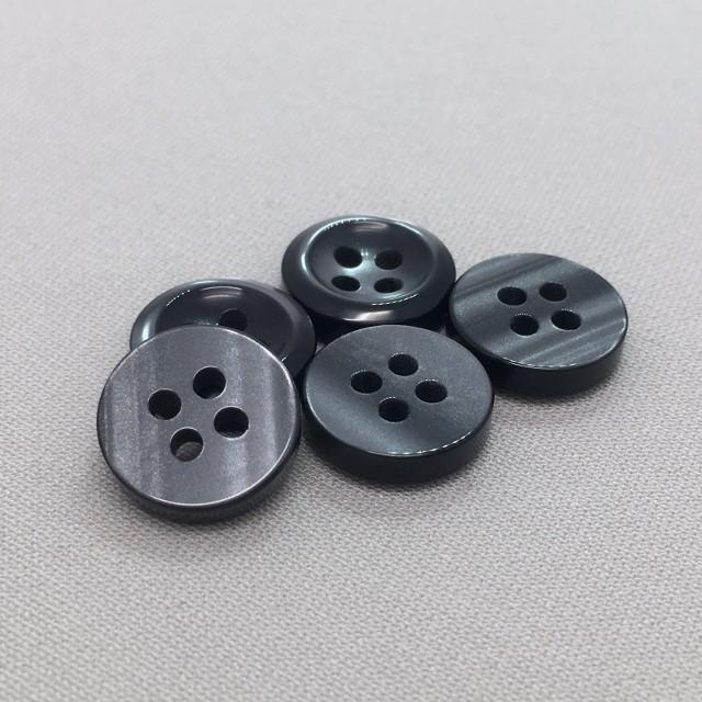 シャツボタン 10mm（5個入り） 09ブラック　割れや欠けに強い安心性能のシャツボタン：IU-9002　ボタン 手芸 ハンドメイド 資材｜296syugei｜02