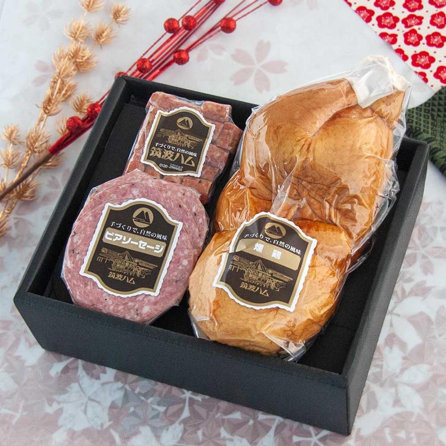 お歳暮 ギフト セット みやび 筑波ハム 土日出荷可能 御礼 お祝 内祝 誕生日 高級ハム 茨城県 特産品 肉 2025 スモークチキン 冬ギフト | ブランド登録なし | 01