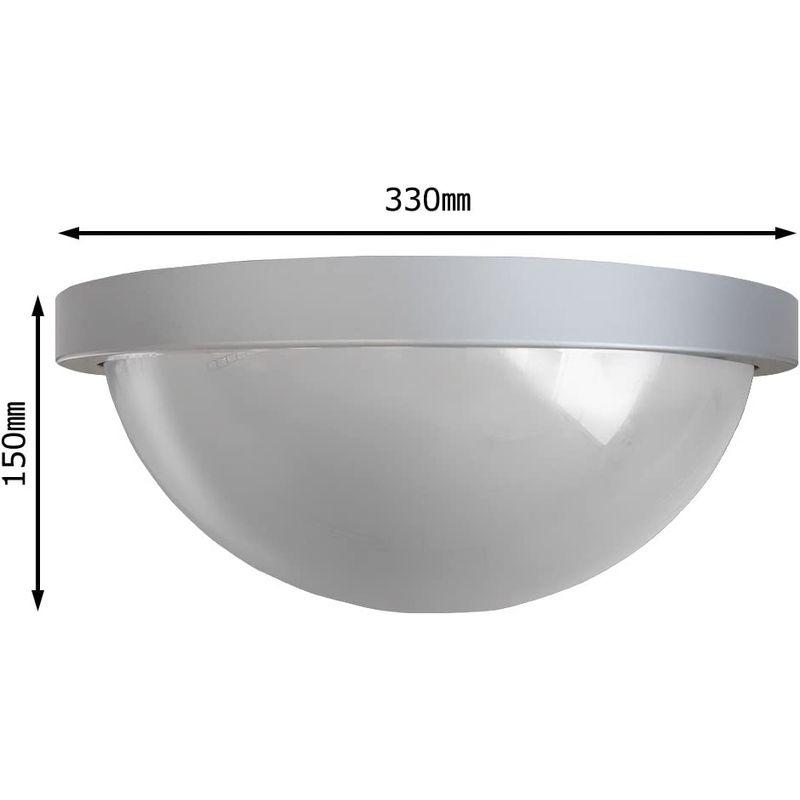 防犯ミラー(室内用)　信栄物産　半球ミラー　長さ330X高さ150mm　曲面(R)170mm　デラックス　R-30