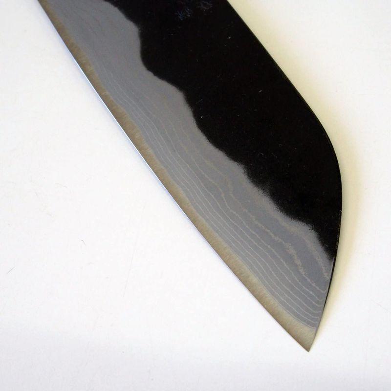 三條 かじ兵衛 青紙鋼 黒打 積層 三徳包丁165mm 焼栗柄 包丁、ナイフ