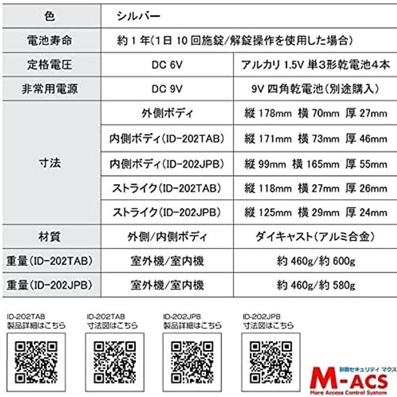 電子錠　動画あり　ID-202JPB-Re　レッドおしゃれ　暗証番号式　ロックマンジャパン　室内機：横型　非常キー搭載　土日祝日も毎日発