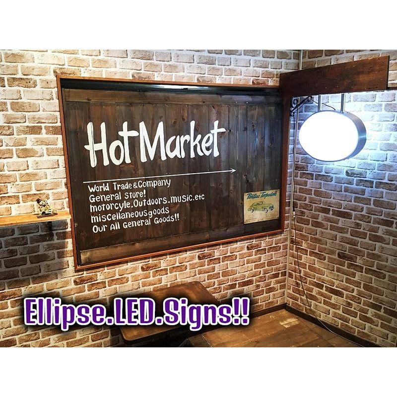 LED　屋外　看板　カフェ　LED　街灯のは屋外看板です。　古着　古着　飲食店　楕円型(シルバー)　店舗看板　カフェ　電灯　電灯　店舗看板　屋外　楕円型(シルバー)　飲食店　看板