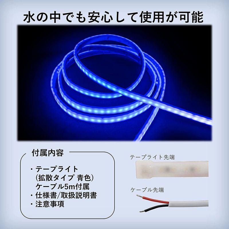 照明器具　水中・温泉用富士メディシィエ　LEDテープライト　防水　本体拡散タイプ　温泉照明　水中照明　水没可　間　ケーブル5m付　屋外照明　プール照明