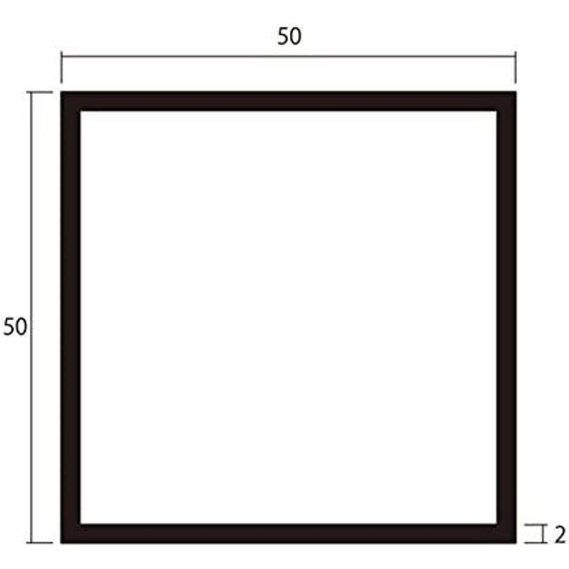 アルミ角パイプ　安田　2m　ブラック　2本組　2.0x50x50mm