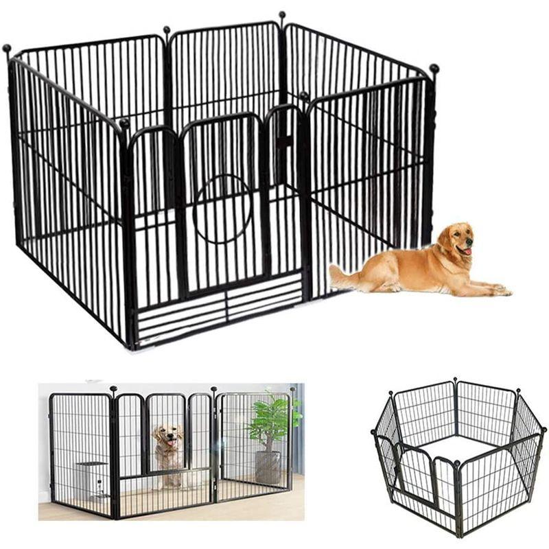 ペット用品 YXZPQ ペットサークル スチール製 ペットフェンス 犬ゲージ ドア付き DIY 脱走防止柵 侵入防止 大型犬用 ゲート 中型犬 6枚 屋 ペットサークル スチール製 ペットフェンス 犬ゲージ ドア付き DIY 脱走防止柵 侵入防止 大型犬用 ゲート 中型犬 6枚 　YXZPQ