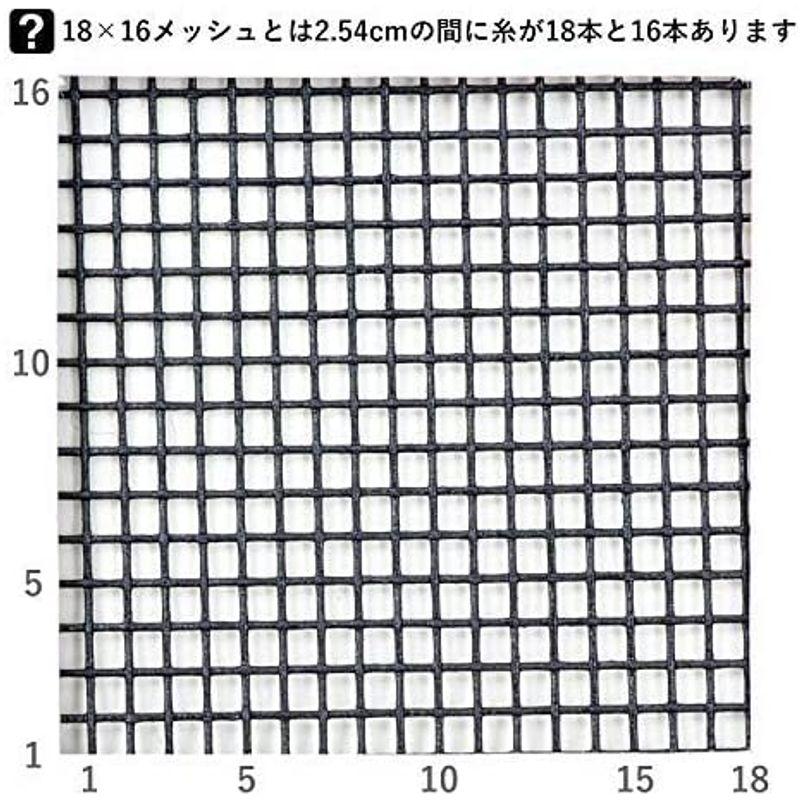 グラスファイバー防虫網　網戸　張り替え　防虫網　幅910mm　長さ30m巻　ネット　グレー　18×16メッシュ