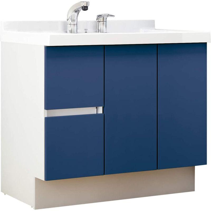 洗面化粧台　LIXIL(リクシル)　INAX　J1シリーズ　アーバンブルー　シングルレバーシャワー水栓　間口900m　寒冷地仕様　引出タイプ