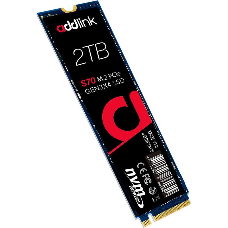 日本addlink S70 2TB PCIe Gen3.0x4(転送速度3,500MB s) NVMe M.2 2280 内蔵SSD メーカ