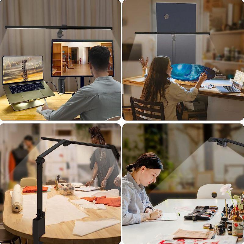 デスクライト OOWOLF 電気スタンド LEDデスクライト 高演色Ra95 明るさ1400Lx 無段階調光 調色 幅広スタンドライト 多角 OOWOLF 電気スタンド LEDデスクライト 高演色Ra95 明るさ1400Lx 無段階調光 調色 幅広スタンドライト 多角 　デスクライト
