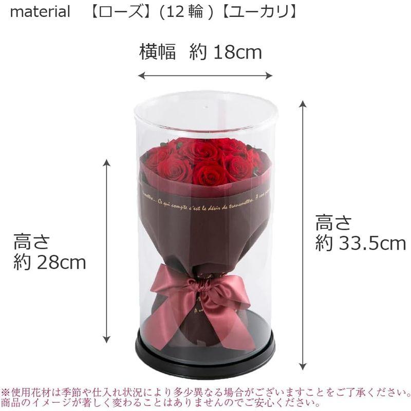 プリザーブドフラワー 花束 ブーケ 12本 薔薇 『ローズスタンドブーケ』 (レッド) プリザーブドフラワー 花束 ブーケ 12本 薔薇 『ローズスタンドブーケ』 レッド サイズ