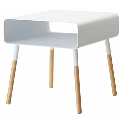 山崎実業 (Yamazaki) ローサイドテーブル ホワイト W35×D35×H35cm プレーン ローテーブル サイドテーブル ビーズクッション 4229